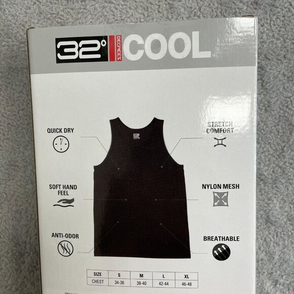 NEW 32 Degrees Cool Men's M Comfort Mesh Tank 3 Pack Black - Picture 3 of 6
